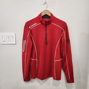 Columbia Golf Omni-Wick Shotgun Pullover Jacket 1/4 Zip Red Mens Medium